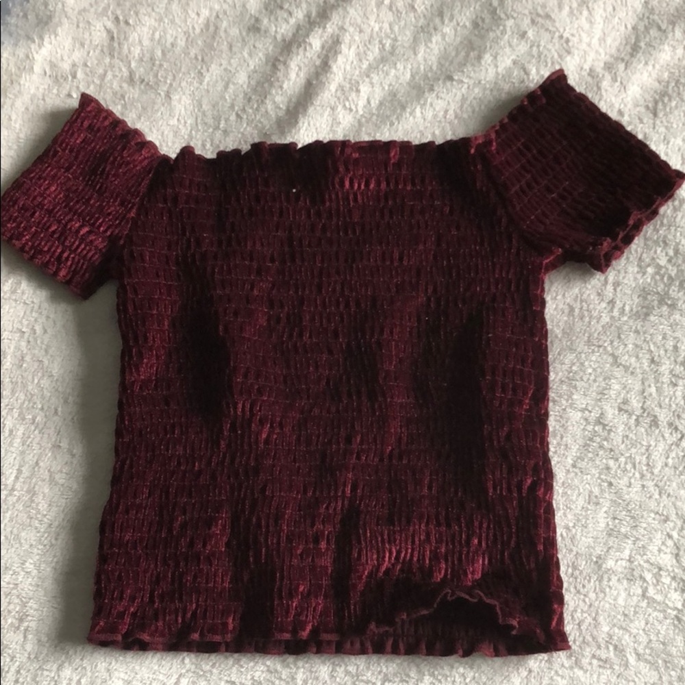 cropped velvet tee